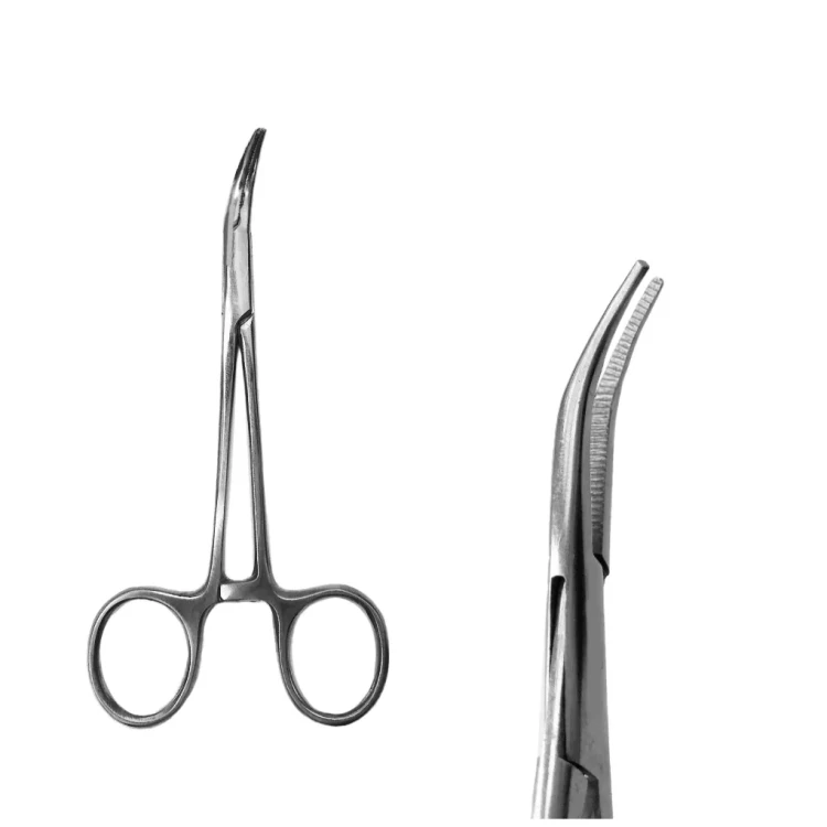 Зажим 125 мм изогнутый